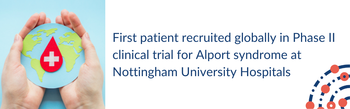 First patient recruited globally in Phase II clinical trial for Alport syndrome