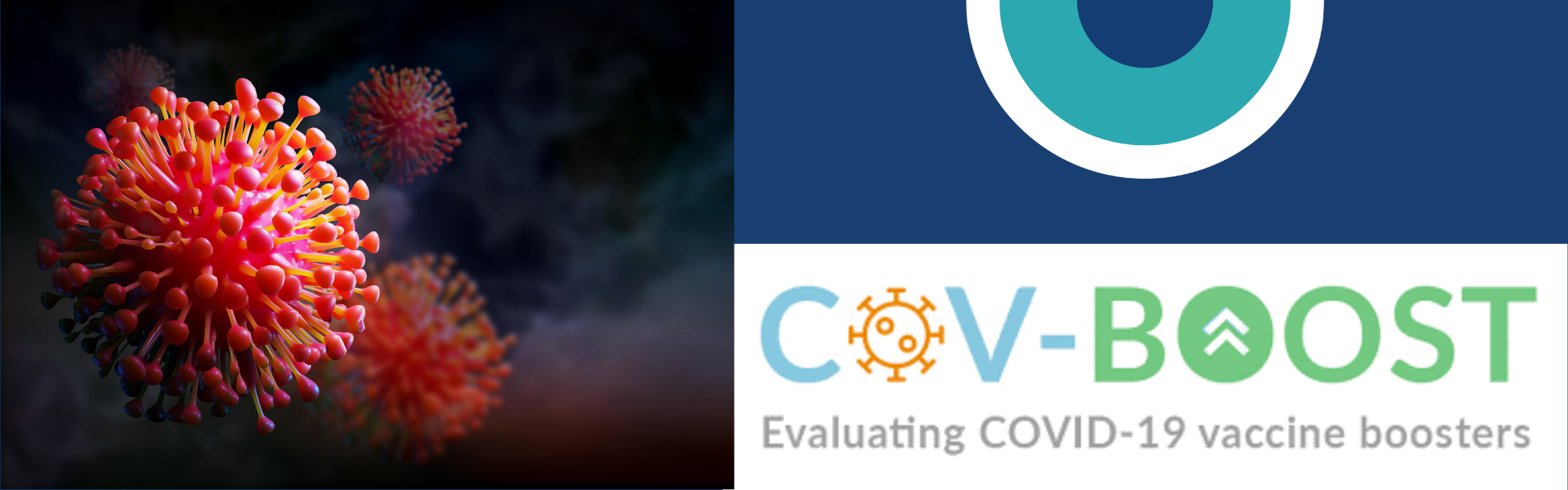 COV-BOOST research study logo with virus depiction