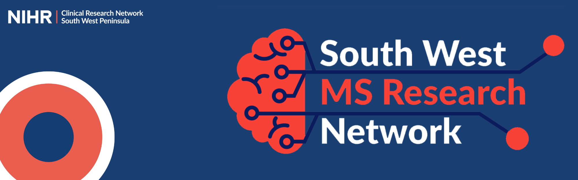 Logos of the NIHR Clinical Research Network South West Peninsula and South West MS Research Network