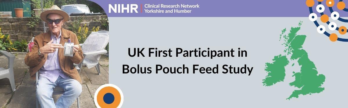 Bolus pouch feed study participant Bob